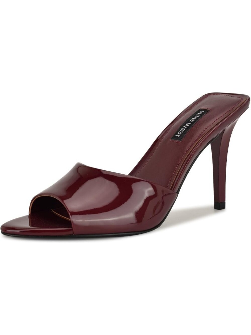 Women's Dark Red Patent 600 Faux Leather Heel Sandals Hather3 Animal Print Shoes